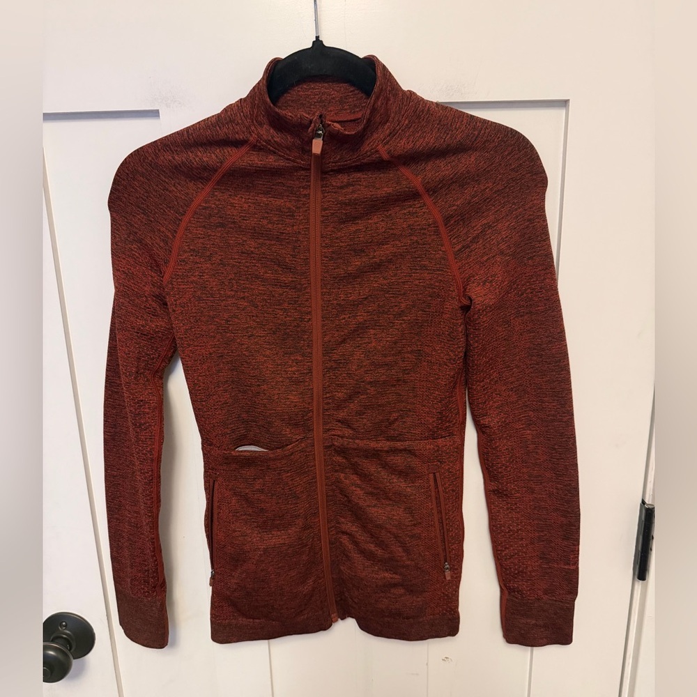 Figs Countourknit Full Zip Jacket Marked Burnt Orange color Size XXS scrubs